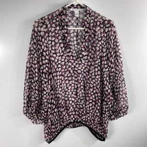 RARE Diane‎ von Furstenberg silk blouse Sz 2